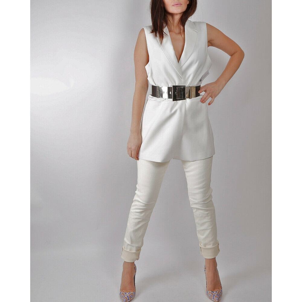 KATHERINE BARCLAY White Long Vest Size L